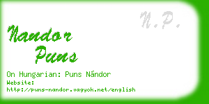 nandor puns business card
